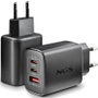 NGS Cargador de Pared GaN ERA 65W con 2 USB-C y 1 USB-A Negro